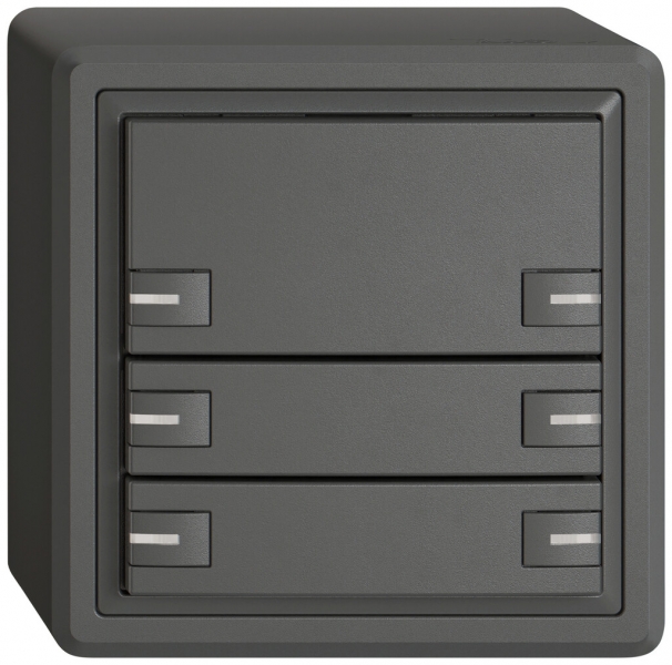 Poussoir KNX RGB AP EDIZIO.liv SNAPFIX® capteur temp.RGB-LED 6× comm.1T grf 