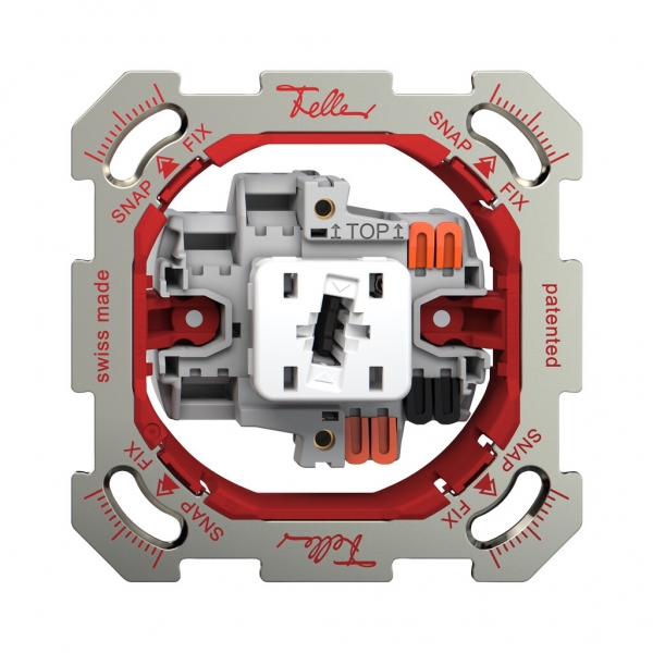 Interrupteur à poussoir ENC Feller SNAPFIX® interrupteur/inverseur 3/1L 