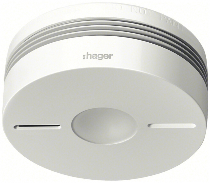 Détecteur de fumée/chaleur AP RF Hager VDS Q, batterie 6V, blanc 