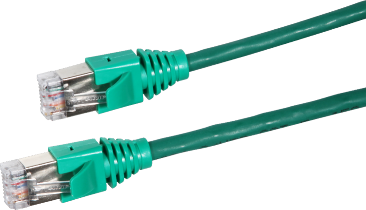 Cavo di allacciamento S/UTP RJ45-RJ45 0.5m verde senza alogeno 