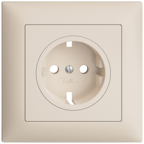 Kit frontal ENC Feller EDIZIOdue pour prise Schuko 88×88mm crema 