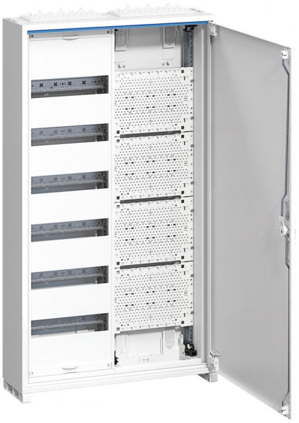 Distributore AP Hager univers 6-file media 72UM porta IP44 550×950×165mm 