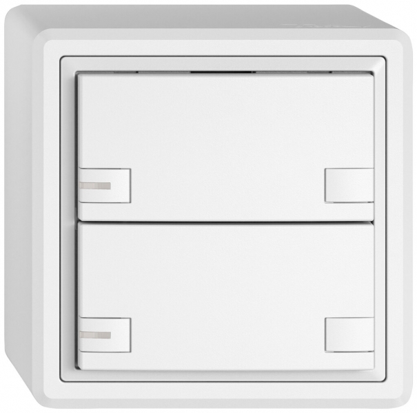 Poussoir KNX RGB AP EDIZIO.liv SNAPFIX® capteur temp.RGB-LED 2× comm.2T bc 