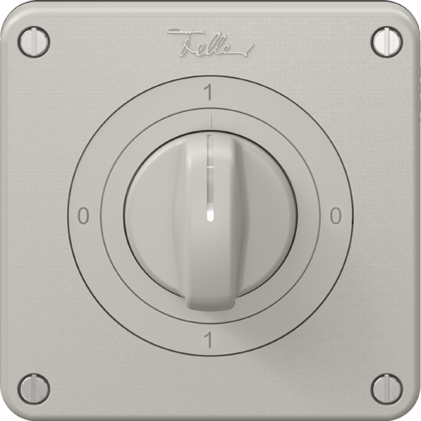 Interrupteur rotatif NEVO N.CO 0/1L, avec manette, KS, 0-1-0-1, gris clair 