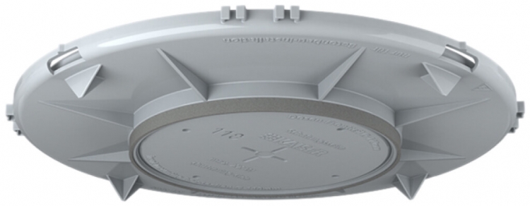Plaque frontale HaloX 180 pour béton apparent, découpe au plafond Ø110mm 