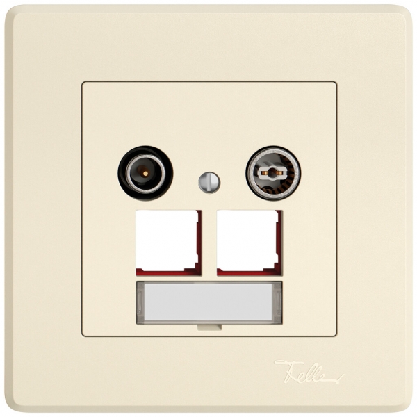 Prise multimédia ENC TV-R EDIZIO.liv SNAPFIX® EASYNET p.2×RJ45 S-One 4dB cr 