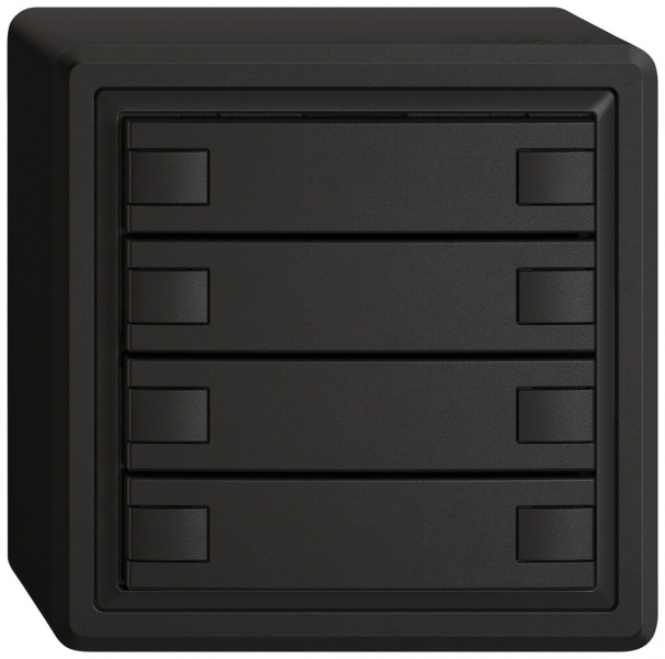 Poussoir KNX RGB AP EDIZIO.liv SNAPFIX® capteur temp.s.LED 4× comm.2T no 