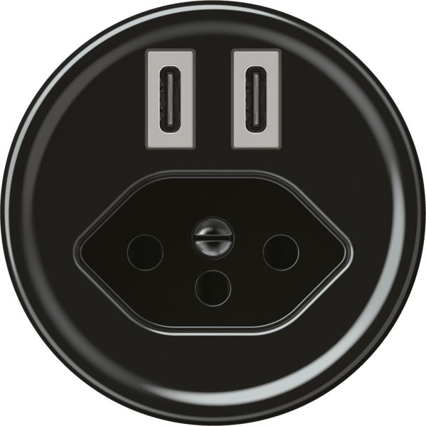 Prise de charge USB origin 2×USB-C 3000mA 5V avec type 13 noir 