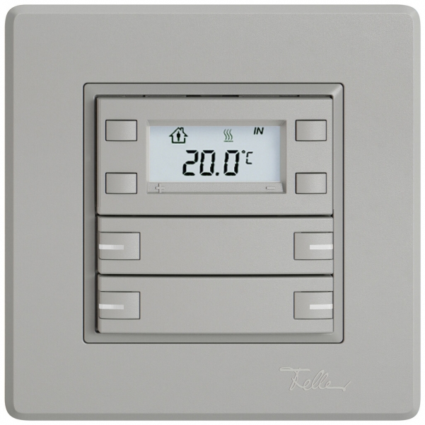 Poussoir RTH ENC EDIZIO.liv SNAPFIX® a.RGB-LED 4×touches comm.1T grc 