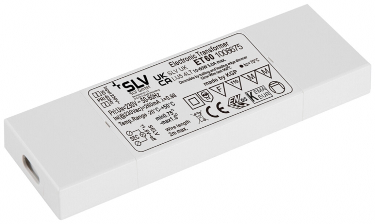 Alimentation LED SLV 3…60W 12V 260…5000mA VAR 106×33×22mm 