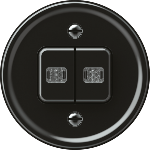Interrupteur à poussoir lumineux origin sch 1 (3+3) 2×LED 60×60mm noir 
