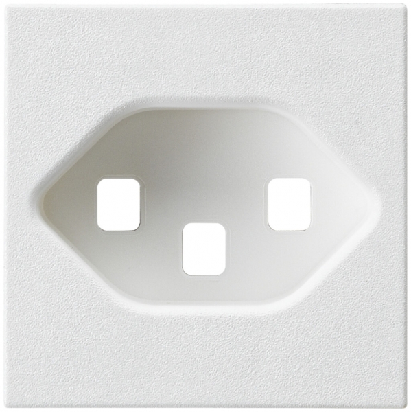 Piastra frontale INS per presa Hager 45×45 mm 1×tipo 23 Z bianco 