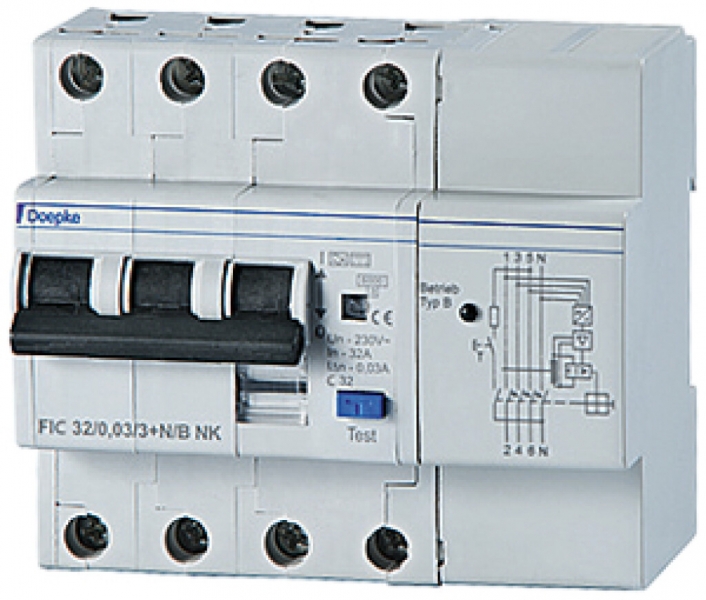 Disgiuntore differenziale Doepke FIC C 3L+N 16A 300mA 6kA 