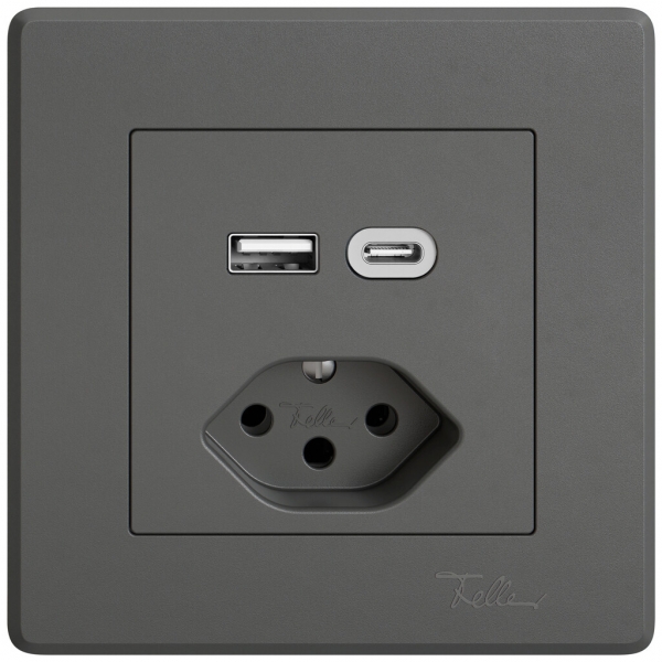 Presa di ricarica USB INC EDIZIO.liv SNAPFIX® USB A+C/T13 3A 230VAC grs 
