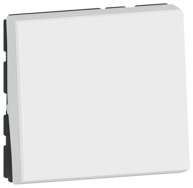 Pulsante a bilanciere MOS 6A 2 moduli bianco 