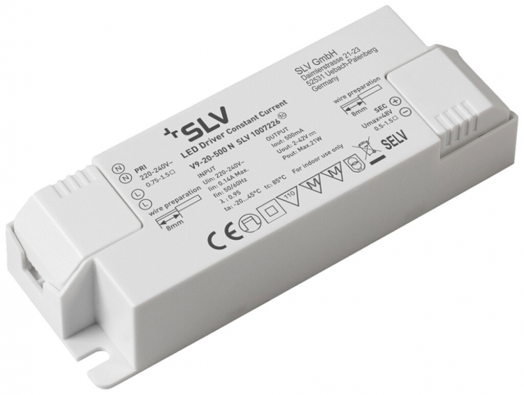 Alimentation LED SLV 21W 2…42V 500mA ON/OFF 