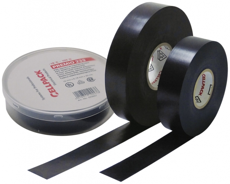 Nastro isolante Premio 233 Cellpack, 0.18×19mm×20m nero 