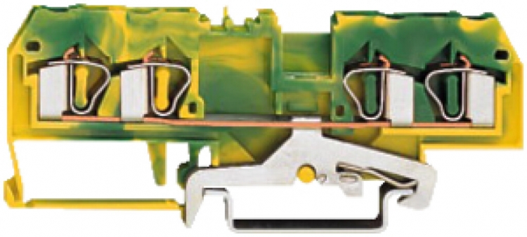 Morsetto WAGO 4L 4mm² verde/giallo 