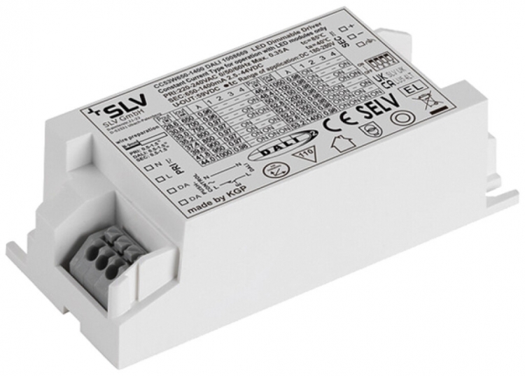 LED-Betriebsgerät SLV 28.8…53.2W 59V 650…1400mA DALI 97×43×30mm 