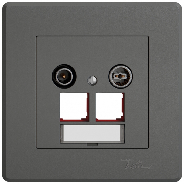 Presa multimedia INC TV-R EDIZIO.liv SNAPFIX® EASYNET p.2×RJ45 S-One 4dB grs 
