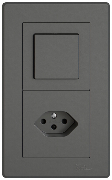 Combinazione INC EDIZIO.liv SNAPFIX® 2×1 156×96mm schema 3/1L+1×T13 grigio scuro 
