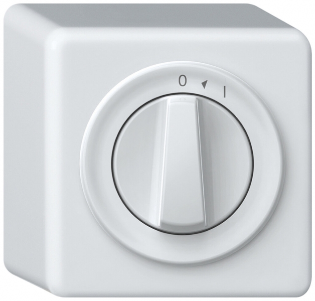 Poussoir pivotant AP origin 1P 0<1 1P 0<1 10A 230V 88×88×54mm blanc 