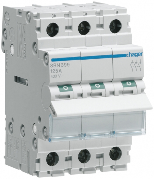 Interrupteur AMD Hager 125A 400V 3 fermeur 0 ouvreur 0 inverseur 3UM 