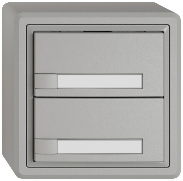 Pulsante KNX RGB AP EDIZIO.liv SNAPFIX® sensore temp.s.LED targ.2× com.1T grc 