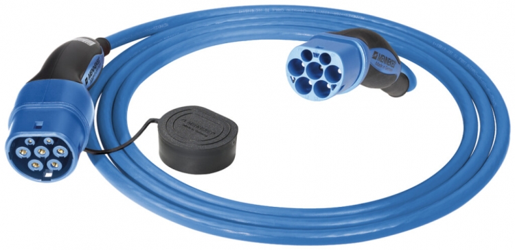Ladekabel MENN für E-Auto Mode 3 T2+T2 20A 3L 7.5m 680Ω 400V blau 
