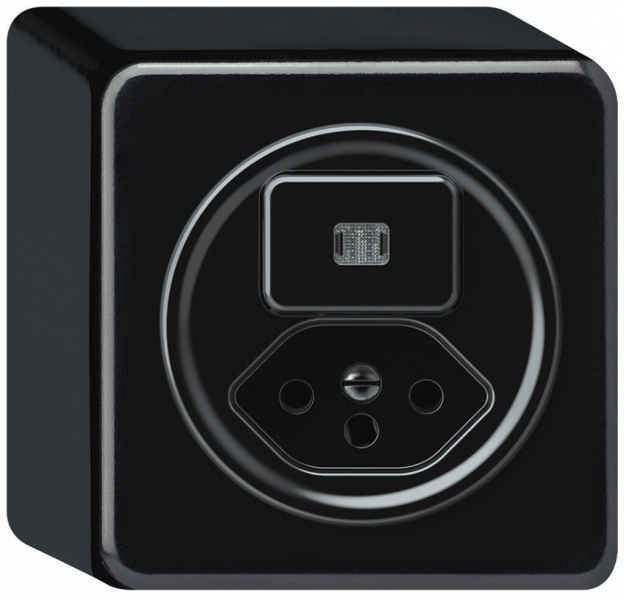 Combinaison AP origin 1×touche lumineux 1CO+T13 1P 0<1 10A 230V 88×88×54mm noir 