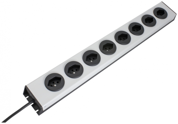 Presa multipla MH 8×T13 PowerLine, Td 3×1mm², 1.5m, nero 