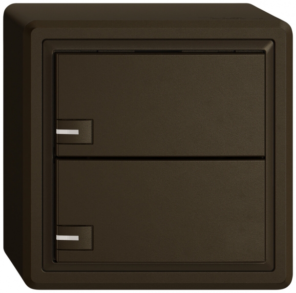 Poussoir KNX RGB AP EDIZIO.liv SNAPFIX® capteur temp.RGB-LED 2× comm.1T br 