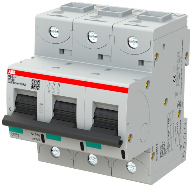 Disjoncteur ABB S803P-C100 3P 400V C-100A 50kA 4.5UM 
