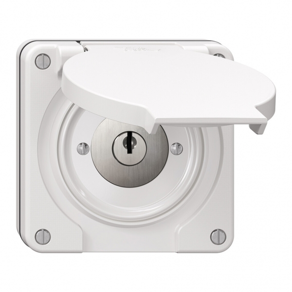 Contact pivotant NUP NEVO, avec serrure&2 clés, KS, 0 <- 1, blanc 