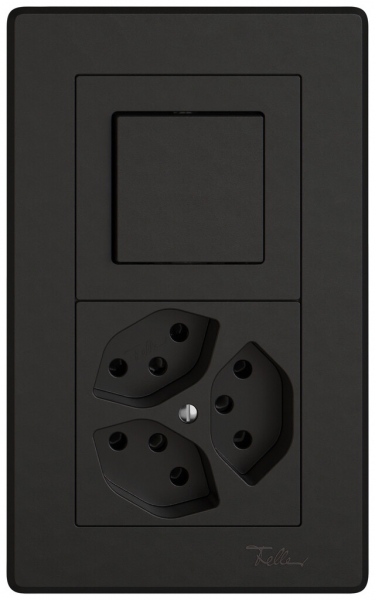 UP-Kombination EDIZIO.liv SNAPFIX® 2×1 156×96mm Schema 3/1L+3×T13 schwarz 