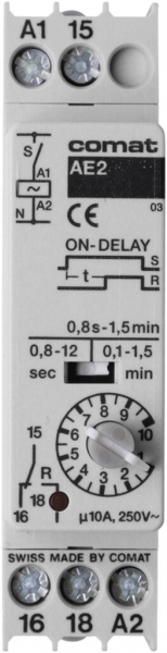 Relais temporisé AMD ComatReleco AA2, 24VUC 