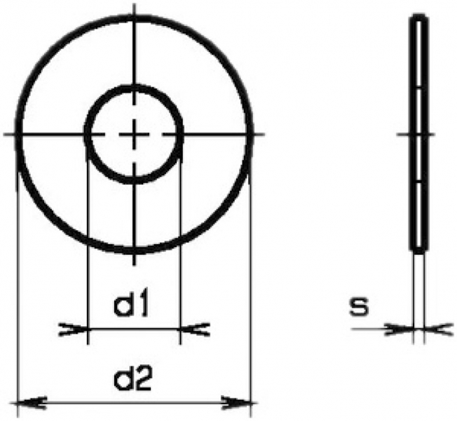 Ranella M3 10×3.2×0.5mm DIN 125A zinc.bl, mezzo-forte 
