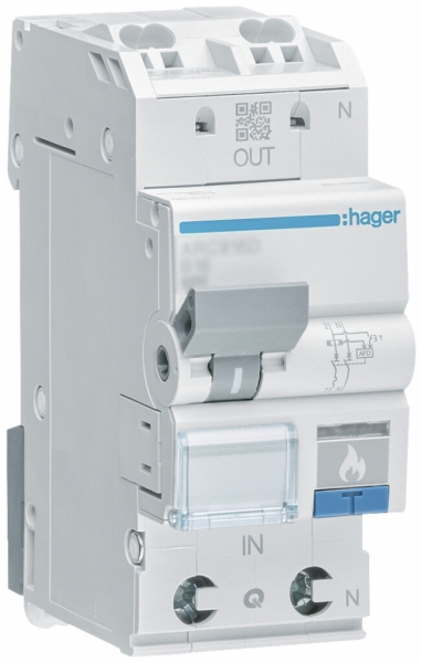Brandschutzschalter Hager AFDD+LS-Schalter, 1P+N 6kA B13A 