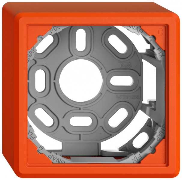 Capot AP EDIZIO.liv SNAPFIX® avec étrier de fixation pour 1 appareil orange 
