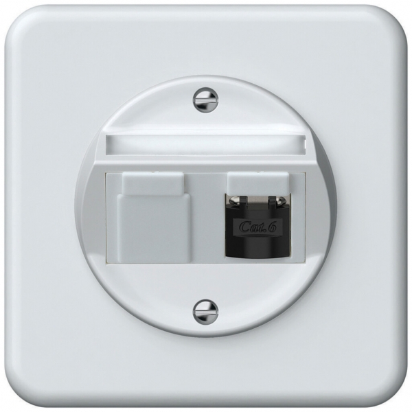 Boîte de raccordement ENC origin RJ45 8(8) cat.6 oblique blindé 92×92mm blanc 