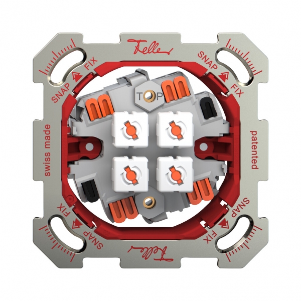Pulsante per tapparelle INC Feller SNAPFIX® 10A 250V 4 tasto 2 canali 