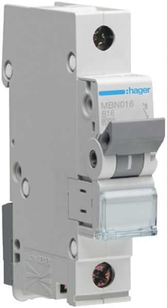 Disgiuntore Hager MCB 1P 230V tipo B 16A Icn 6kA 1UM 