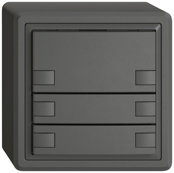 Poussoir KNX RGB AP EDIZIO.liv SNAPFIX® capteur temp.s.LED 3× comm.2T grf 