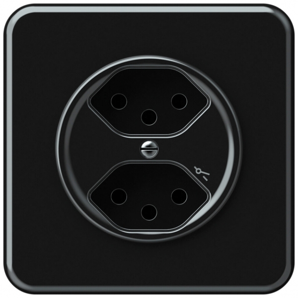 Presa INC origin 2×tipo 13 1×S 10A 230V 92×92mm nero 