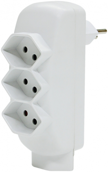 Mehrfachstecker STEKO SWING 3×T13+1×T13 mit KS weiss 
