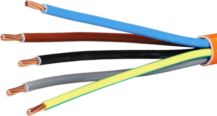 Sicherheitskabel FE180/E30 5×10mm² 3LNPE orange Eine Länge