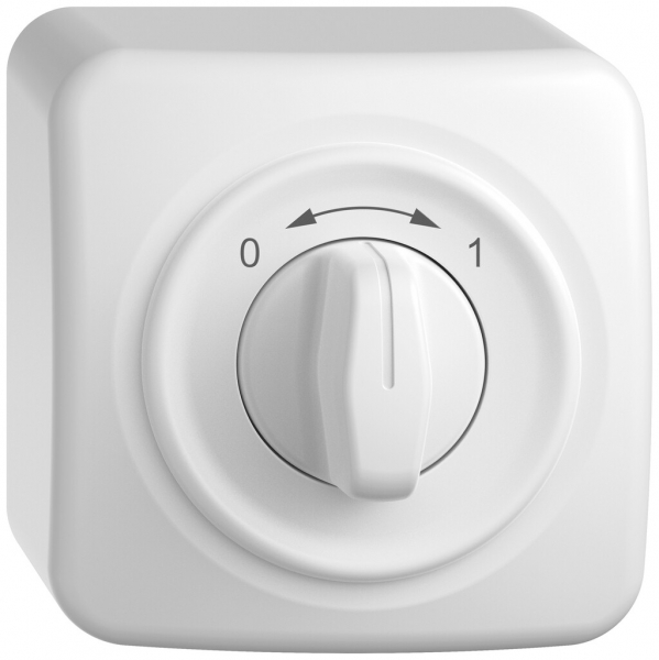 Contatto rotativo AP STANDARDdue SNAPFIX® 0<->1/1P con manopola girevole bi 