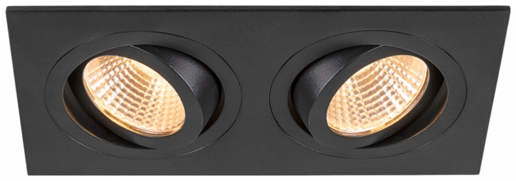 Spot LED INS SLV NEW TRIA 14W 610lm 927 38° REG 170×90mm nero 2×Spot 
