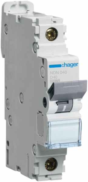 Leitungsschutzschalter Hager MCB 1P 230V Typ D 40A Icn 10kA 1TE 