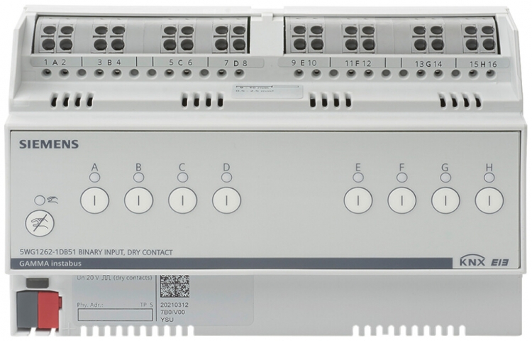 Entrata binaria KNX AMD Siemens N 262D51, 8-volte, p.contatti a potenziale zero 
